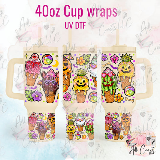 Halloween Ice cream UVDTF WRAPS 40 oz