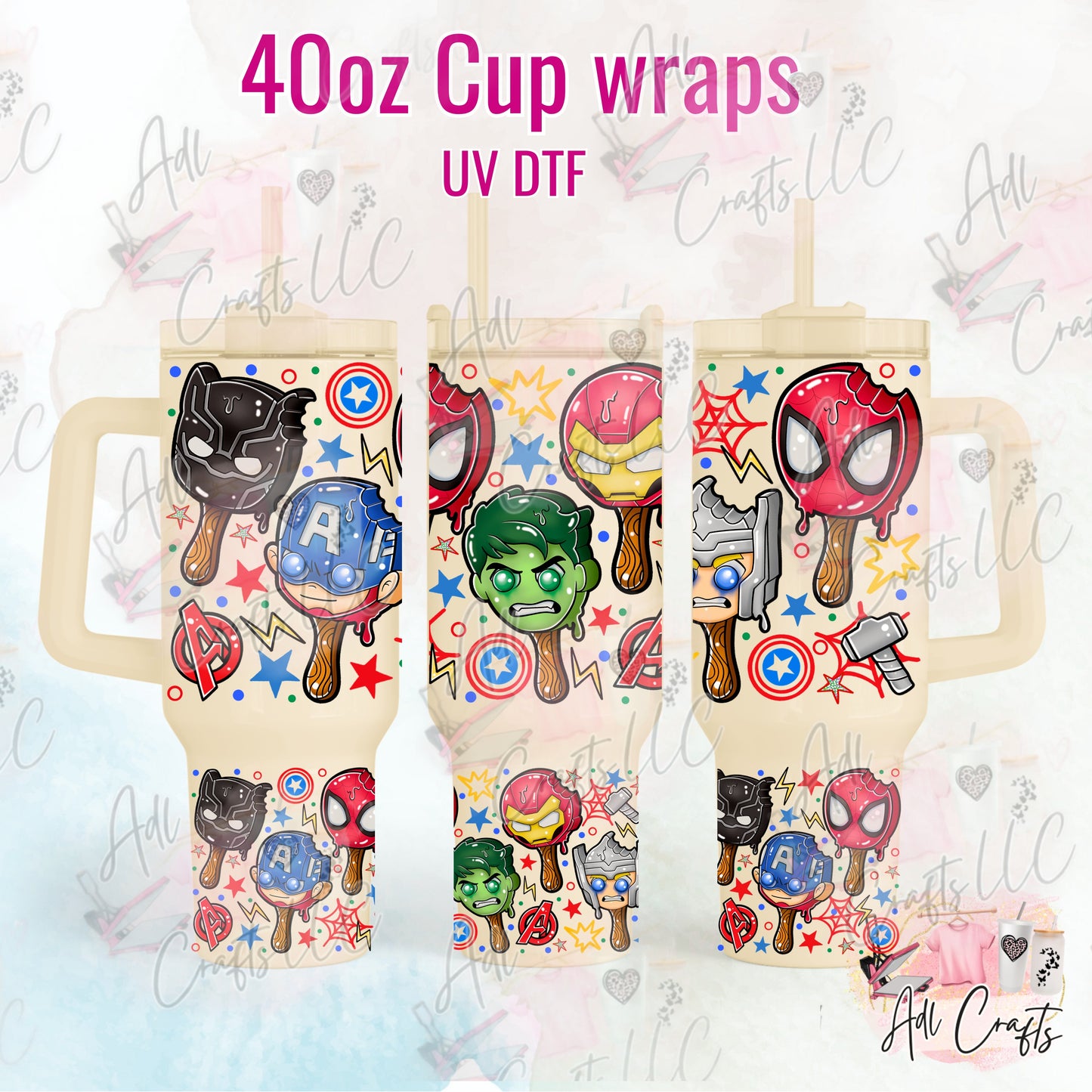 Heroes friends Ice cream UVDTF WRAPS 40 oz