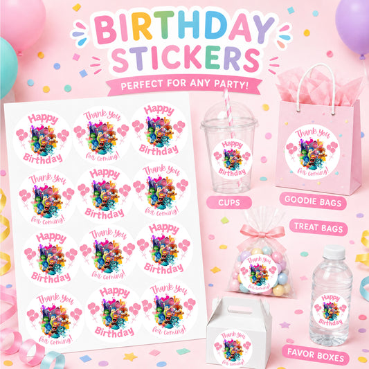 Inside out Birthday Stickers