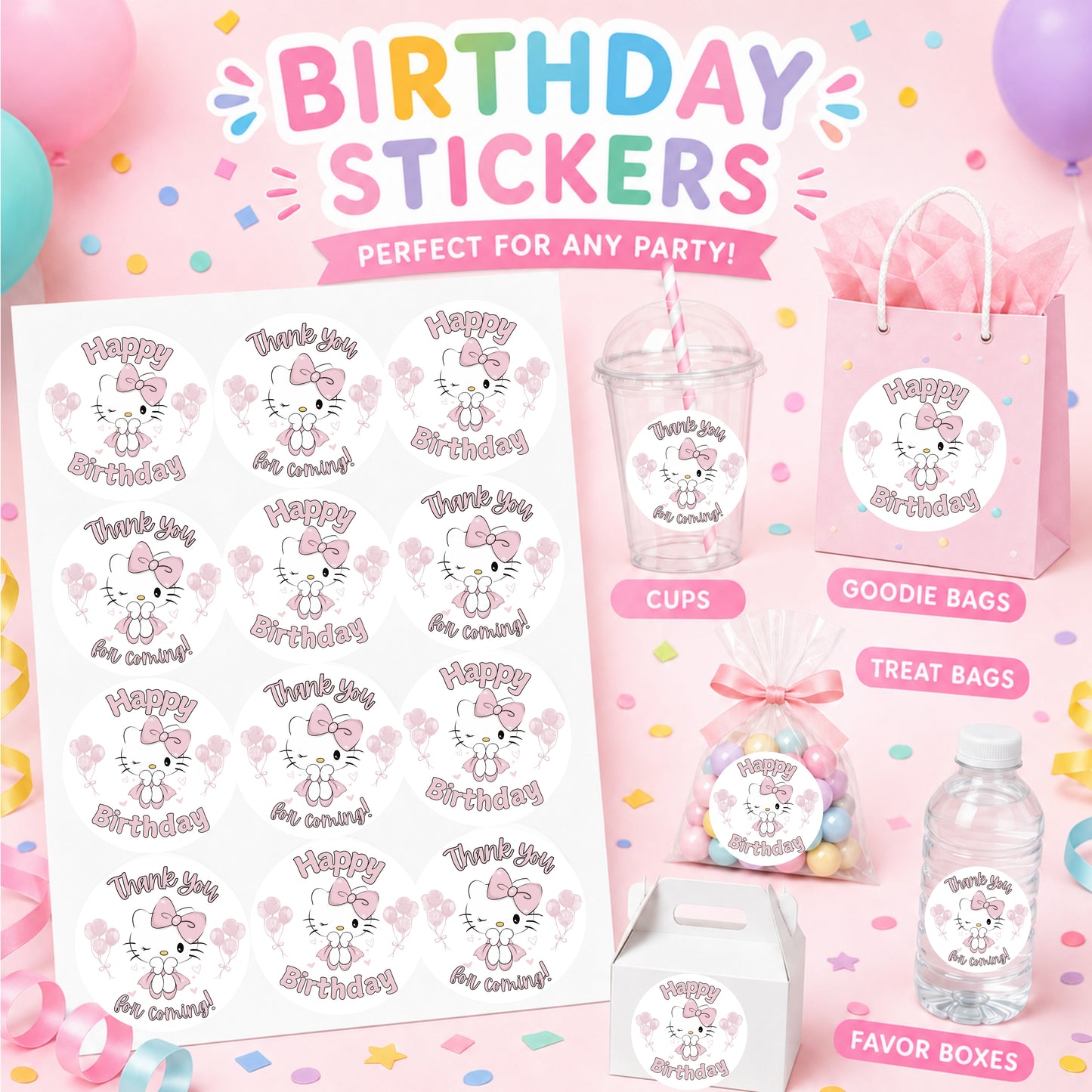 Coquette kitty Stickers