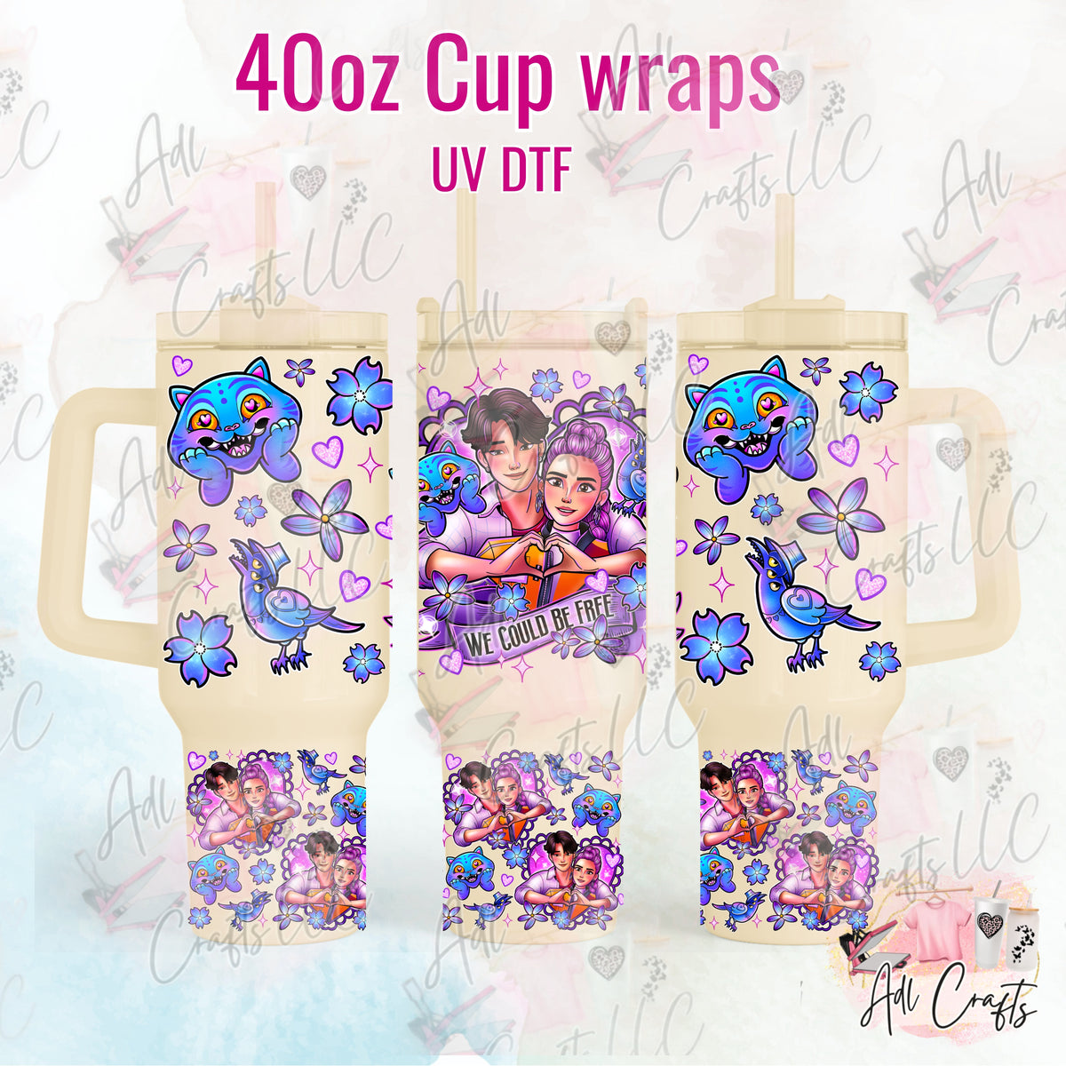 Kpop love Ice cream UVDTF WRAPS 40 oz