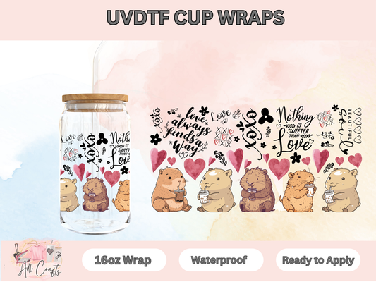 UVDTF WRAPS Valentines Capybara