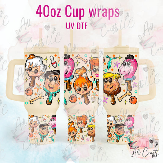 Flint Stones Ice cream UVDTF WRAPS 40 oz