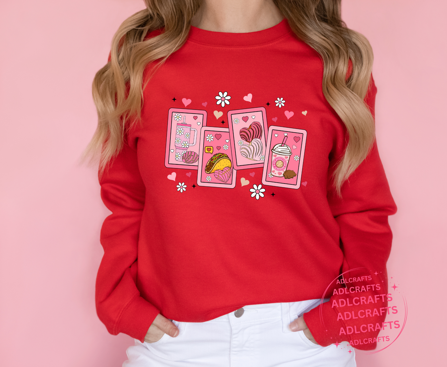 Cafecito y concha  y taco Valentines Sweatshirt