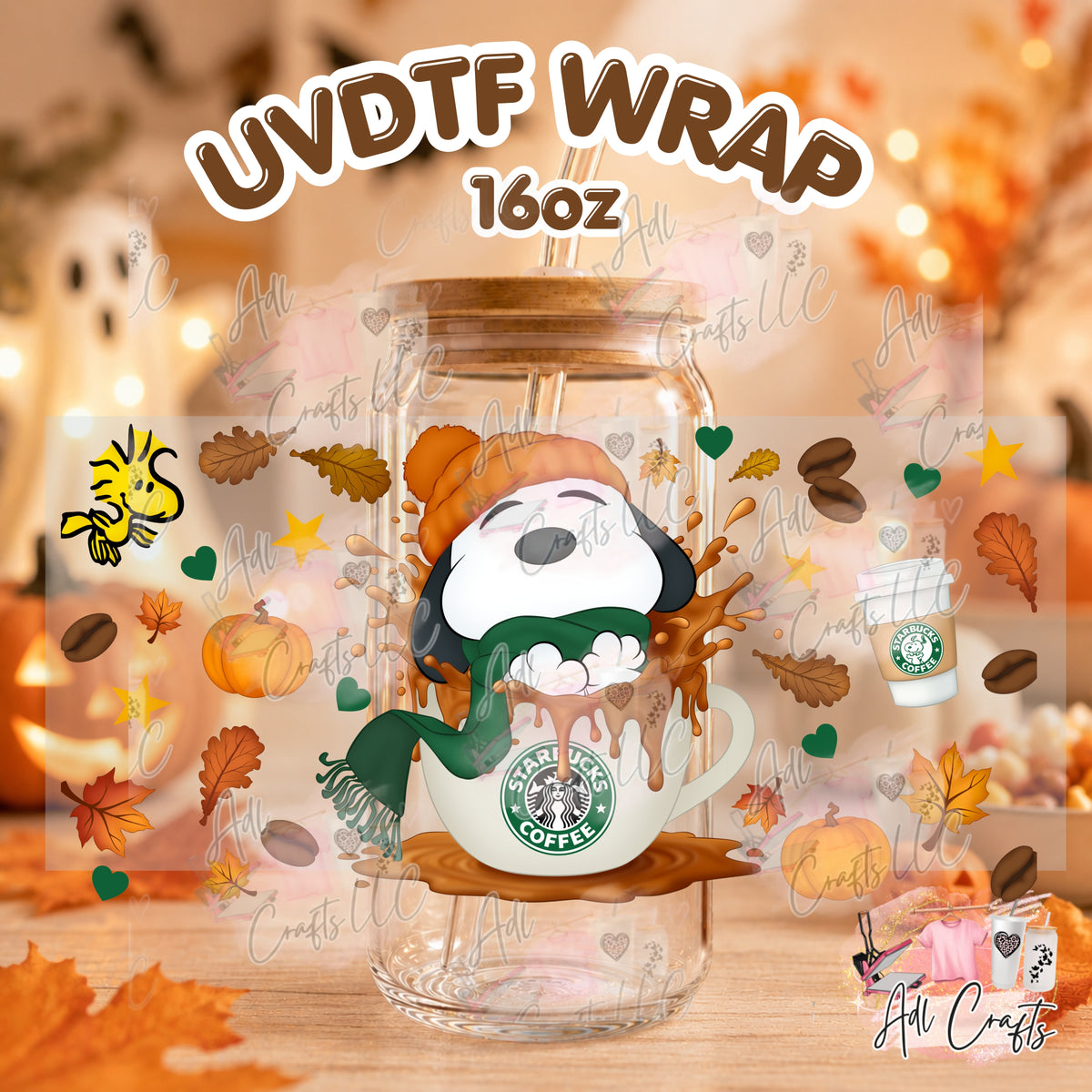 Coffee Exclusive logo green mermaid Uvdtf Fall/Thanksgiving cup wrap