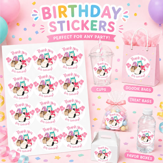 Squish mallow Pink Stickers