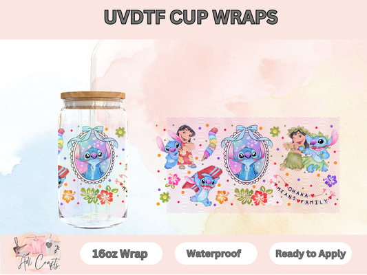 Blue Alien Mirror Watercolor Character Uv Dtf Wraps