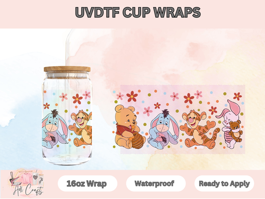 Pooh Friends Watercolor Uv Dtf Wraps