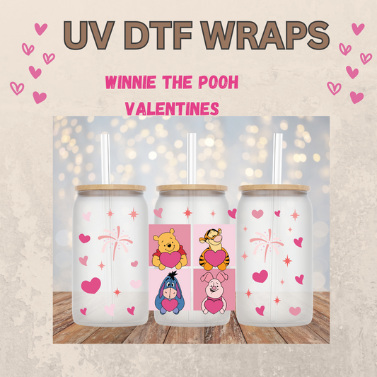 #50 Winnie the Pooh Friends Valentines Day UVDTF WRAPS