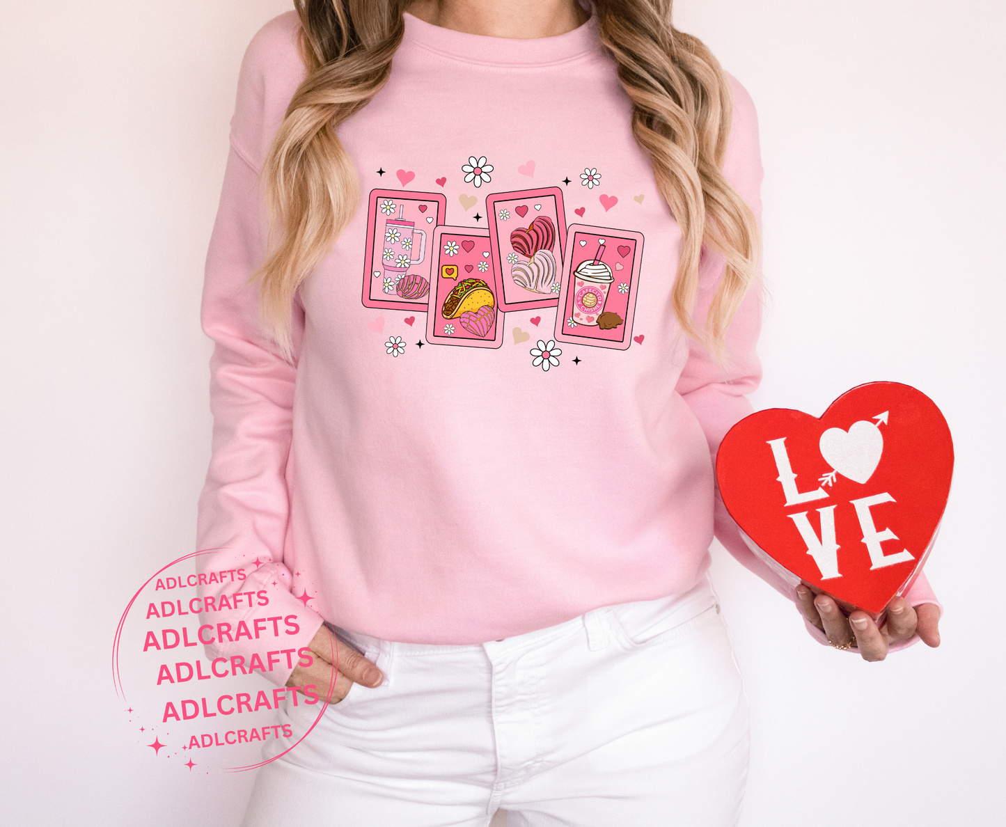 Cafecito y concha  y taco Valentines Sweatshirt